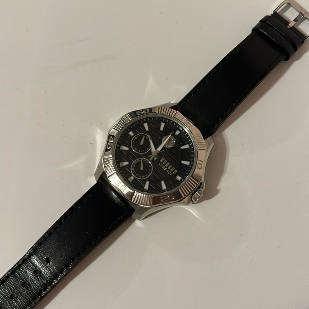 Versace versus leather watch